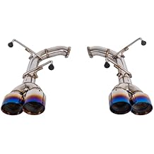 Replacement For 2015-2021 Subaru WRX STi STAINLESS STEEL POLISHED SILVER Muffler Axle Back 4" Double Wall Quad Burnt Tips Exhaust