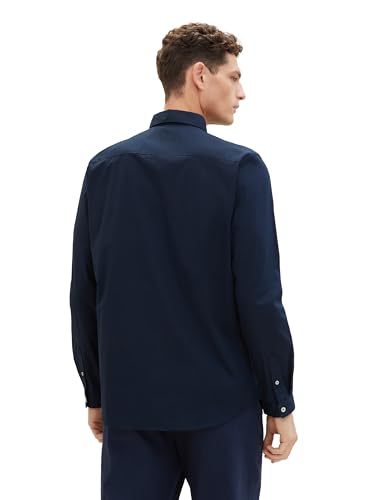 TOM TAILOR Herren Regular Fit Business Hemd mit Stretch, 11075 - Navy, XL – Ansicht 6