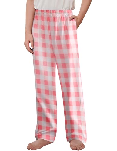 Arshiner Boys Pajama Pants Long Sleep Plaid Pants Soft Lounge Pj Bottoms with Pockets