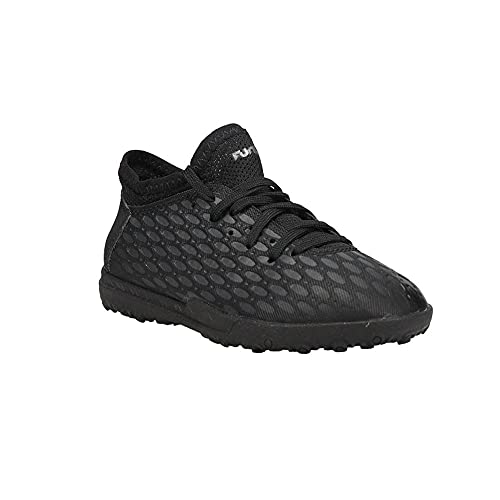 PUMA PUMA Unisex-Child Future 5.4 Turf Training Soccer Shoe, Black-Asphalt, 5 Big Kid
