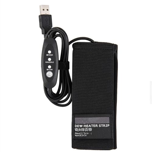 Calentador de lentes USB – Calentador de tiras de calor Ynnhik Lens Heater Eliminador de rocío | Calentador de lente deshumidificación de lente con 3 ajustes de calor, calentador de lente portátil