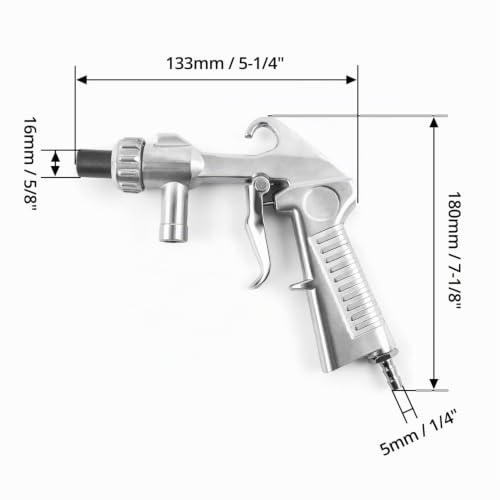Miniatura 5 de Qwork Pistola De Chorro De Arena, Sandblaster Sand Blaster Gun Kit Con 4 Boquillas De Cerámica