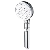URINGO Shower Head, High Pressure Shower Head with Luxury Chrome Plated Finish, Rain Shower Head for Bathroom Adjustable Angle, Tool Free Installation, Anti-Clogging Silicone Nozzles Showerhead