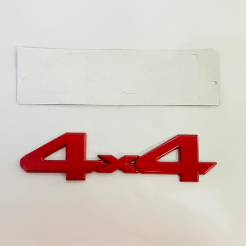 Image of Emblems for Car & Bike Metal Lo.go and Grill Me.tal Lo.go, Auto Accessories for Car Emblem 3D Badge Auto Racing Sport Sticker Grand Tourer Decal. (4x4 RED Metal Sticker)