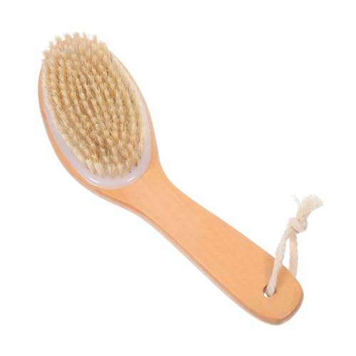 BAZEITFLOW Cepillo Baño Madera Cerdas Naturales Masaje Exfoliante Cuerpo con Mango Ergonómico para Ducha Piernas Glúteos y Espalda