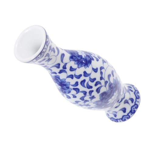 CATIEBYE Vintage Blue and White Hand-Painted Ceramic Flower Vase, Creative Home Decoration Container for Fresh Flowers, Chinese Style Porcelain Vase for Living Room and Office Display