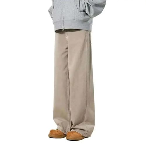 Men's American Jeans Simple Retro Washed Straight Loose Fitting Denim Pants3