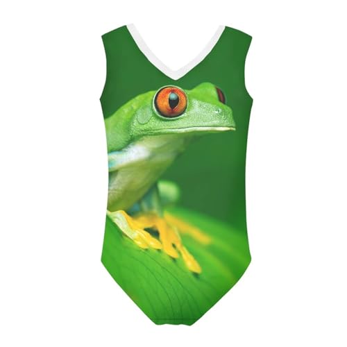 Girls Fashion Print One Piece Swimsuit Bathing Suit Gymnastic Leotard for Kids, 5-14 Years2