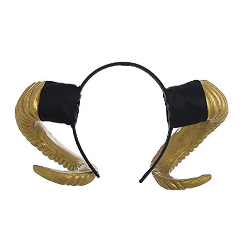 Changlesu Teufelshörner Gothic Schafe Horn Punk Stirnband Wald Tier Fotografie Cosplay Foto Requisiten Steampunk Haar Zubehör (Golden) Cover