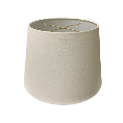 Royal Designs, Inc. Tapered Shallow Drum Hardback Shade, HB-606-18LNEG, Linen Eggshell, 13 x 18 x 12