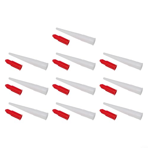 Paquete de 10 boquillas de tubo de silicona de repuesto, tapas de tornillo resellables diseñadas para aplicaciones de cartuchos de masilla