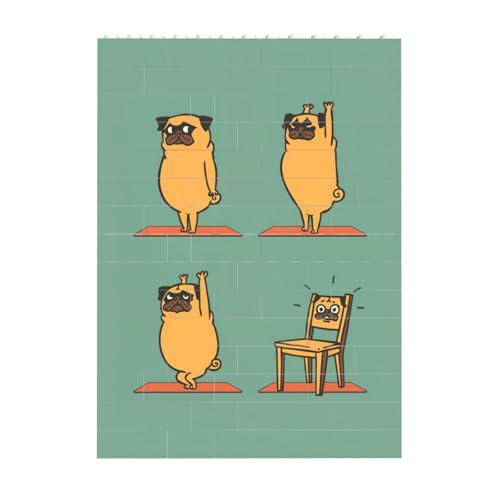 Pug Yoga Chair Pose pOK̈֎q̃|[Y ςݖ؃pY ̏ pŶ y XgX DIY l q SҌ ȒP a v[g 10.3x14.1cm