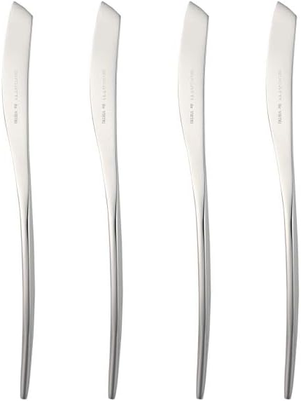 Vietri Natura Spreaders - Set of 4-6.25" L 18/10 Stainless Steel Butter Spreader & Cheese Knife Set, Silver