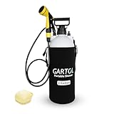 Gartol 2 Gallon Portable Shower with Handheld Showerhead, Silicone Bath Massage Brush, and Thermal Insulation Bag, High-Pressure Camping, Surf, Dog Shower Sprayer