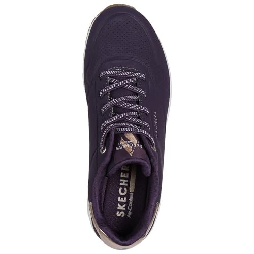 Image of Skechers Womens UNO - Shimmer Away Dark Purple Lifestyle Lace Up Shoe