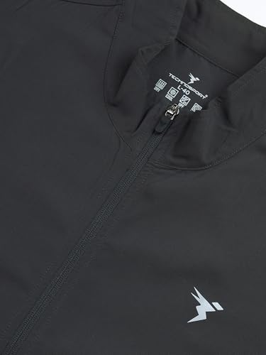 Image of TECHNOSPORT Men's Regular Fit Plus Size Solid Active Jacket With Techno Lite, UPF50+ Sun Protection