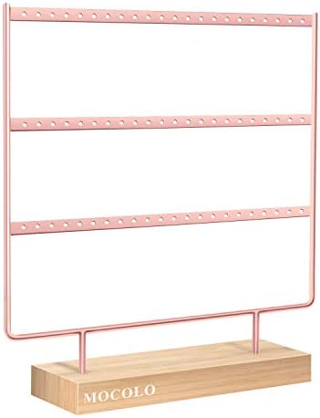 Mocolo Earring Organiser, Earring Display Stand, Earring Holder for Hanging Earrings (66 Holes & 3 Layers)