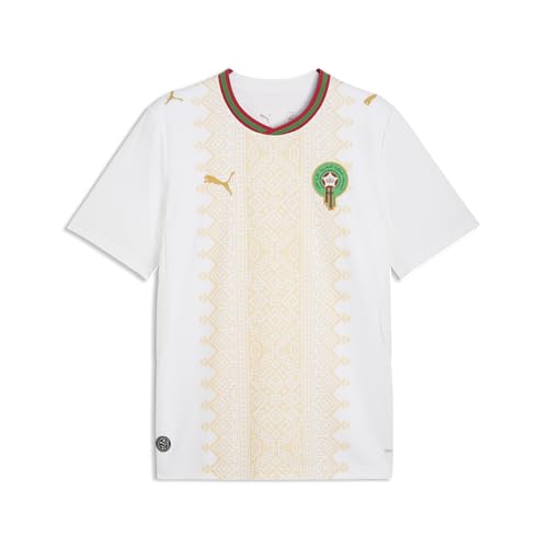 PUMA Men's Morocco FA Away Jersey Replica, White-Victory Gold SS26, Large Frmf Replica