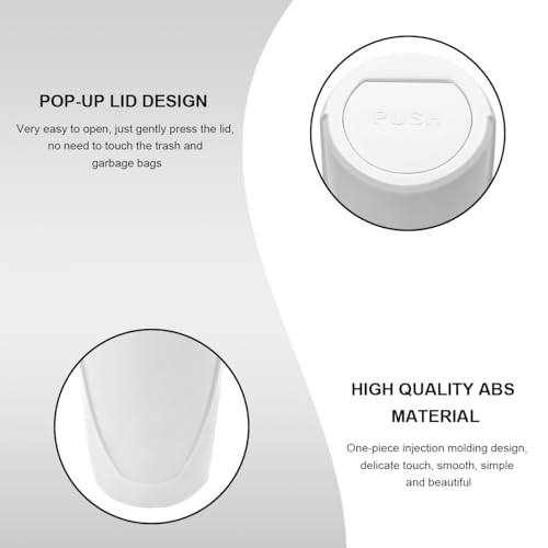 Image of Car Trash Can with Lid, Mini Car Garbage Bin Leakproof Cup Holder Trash Can, Multipurpose Organizer Door Pocket Trash Cup Fits Auto Home Office, Universal Garbage Can (White)