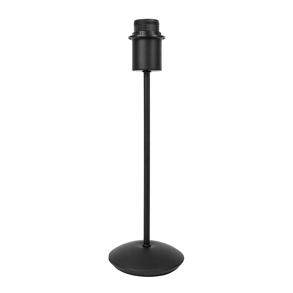 Happy Homewares Contemporary and Sleek Matt Black Metal Table Lamp with Curved Base and Inline Switch Button | 1 x E27 60w Maximum | 35cm High