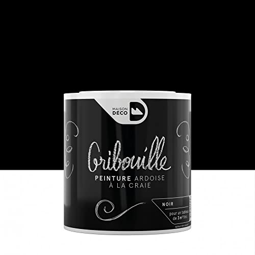 MAISON DECO Peinture Tableau Craie Noir Mat Gribouille 0.5 l