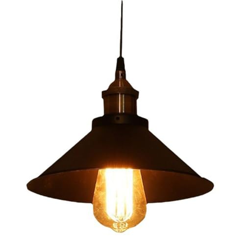 YNAHZAOK Lámpara Colgante Americana Luces Colgantes De Cableado Duro con Base E27 Lámparas De Techo con Pantalla De Metal De Granja Luz Decorativa Retro De Estilo Industrial Negro Isla De Cocina