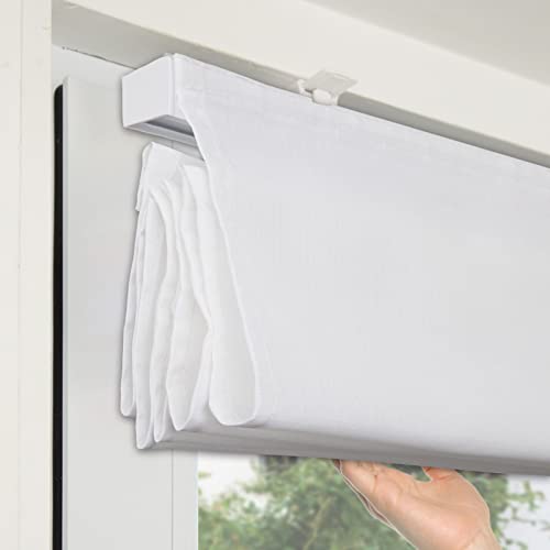 Homeydecor Roman Window Shades And Window Shades For Home, Roman Shades, Room Darkening Shades, White 34W X60H, Roman Shades For Windows, Cordless And Easy To Pull Down (Light Filtering) #TOP3