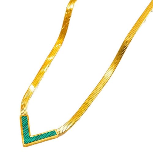 Collier large en forme de V pour homme et femme chaîne os de serpent vintage