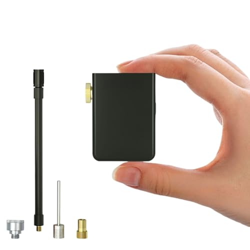 Heartserice 自転車 空気入れ 電動ポンプ 小型携帯用 ロードバイク対応 仏式米式バルブ 簡単操作 軽量ポータブル (ブラック)