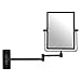 QiMH 3X Magnified Wall Mounted Mirror, Rectangular 8x6 Inch with Extendable Arm | Double-Sided Swivel Bathroom Shaving Vanity Mirror