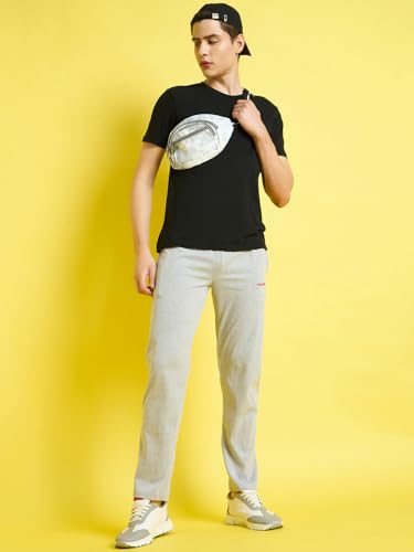 Image of bearbrother Men's Regular Fit Solid Trackpants