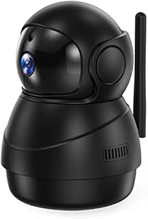 ZJX Wi-Fi Camera for Home Security, Dog Camera with Motion and Sound Alerts via APP, Baby Monitor with Indicator Switch, 2-Way Audio, Works with AlexaBlack