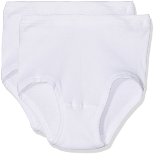 Huber Duo Line Feinripp Midi Slip 2er Pack Culotte, Blanc (Weiss 0500), 52 (Taille Fabricant: 50) (Lot de 2) Femme