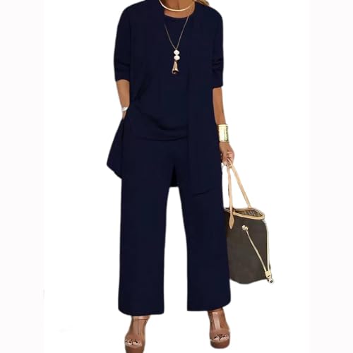 JIAALU Hosenanzug Damen GroßE GrößEn Abendanzug Festlich Elegant 3-Teiliges Set Hochzeitsgast Festmode Cocktail Abendmode JIAALU Hosenanzug Damen GroßE GrößEn Abendanzug Festlich Elegant 3-Teiliges Set Hochzeitsgast Festmode Cocktail Abendmode