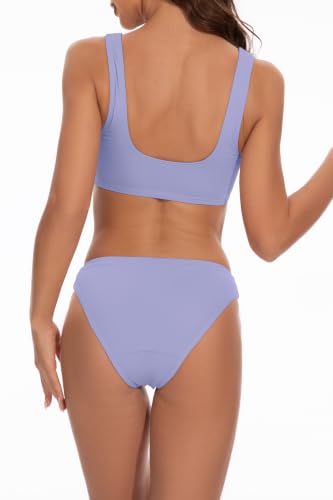 Image of Beautikini Period Swimwear for Teens Two Piece Leakproof Menstrual Bikini Swimsuit Sporty Bathing Suits for Girls Women
