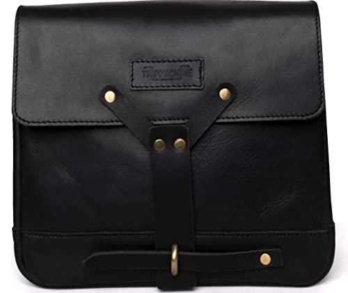 Full Grain Leather Messenger Bag with Adjustable Strap