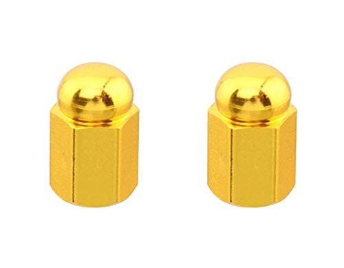 Cubiertas de válvula hexagonal doradas para bicicleta miniatura 1