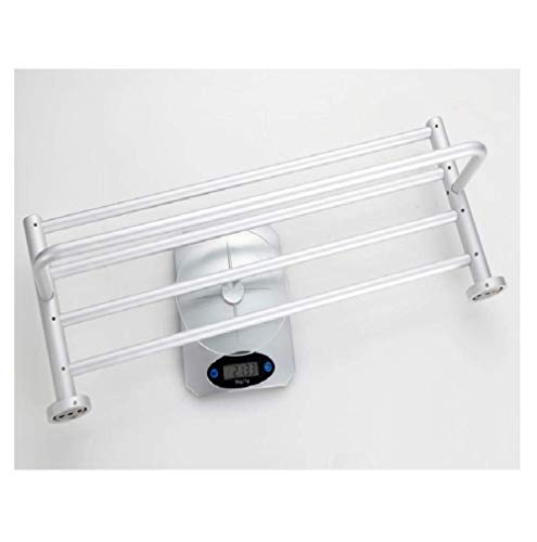 Porte-serviettes mural multifonctionnel double couche argenté avec support - 7