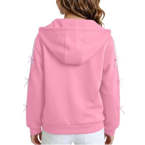 Jacket for Girls Soft Zip Up Hoodie Long Sleeve Sweatshirt with Bow - image 4