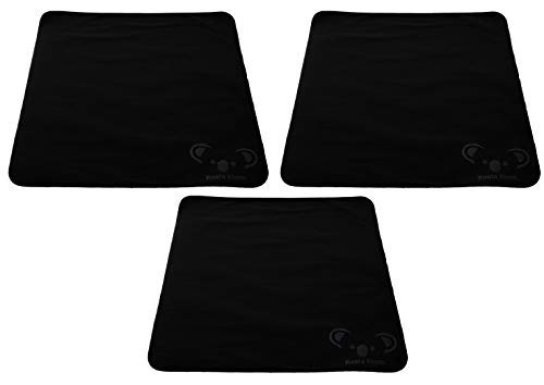 Koala Lifestyle Lens Cleaning Cloth | Japanese Microfiber | Glasses Cleaning Cloths | Eyeglass Lens Cleaner | Eyeglasses, Camera Lens, VR/AR Headset, and Screen Cleaning | Black & Green (Pack of 3)