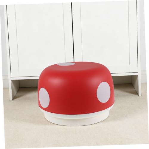 Tabouret à chaussures structure stable en PP motif champignon rouge - 3