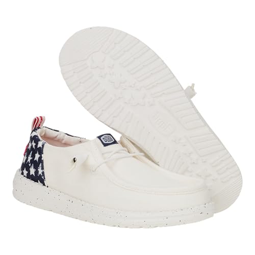 Image of HEYDUDE Wendy Funk Americana Stars, Women's Shoes, Women's Slip-on Loafers, Comfortable & Light-Weight