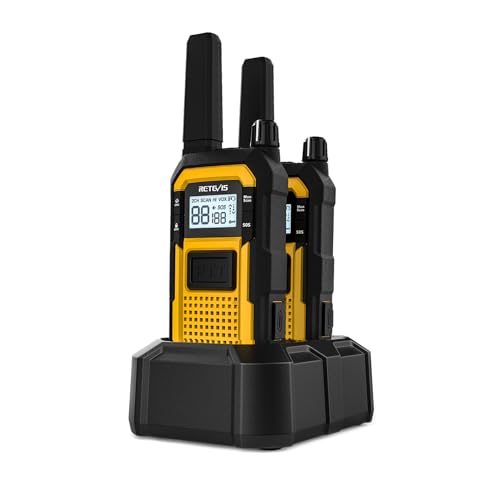 Retevis RB48 Waterproof Walkie Talkies, Heavy Duty Two Way Radio, Advanced Triple Proof, Vibration Call, USB-C, SOS,2000mAh, NOAA, 2 Way Radio(2 Pack) Yellow