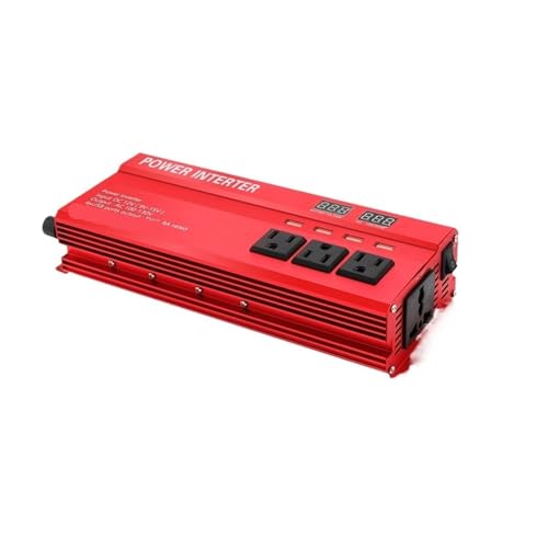 Falownik 12V do 5000W 6000W Inwerter mocy Wyświetlacz LED Inwerter solarny Podwójne szybkie ładowanie USB(5000W-12V-110V-Red)