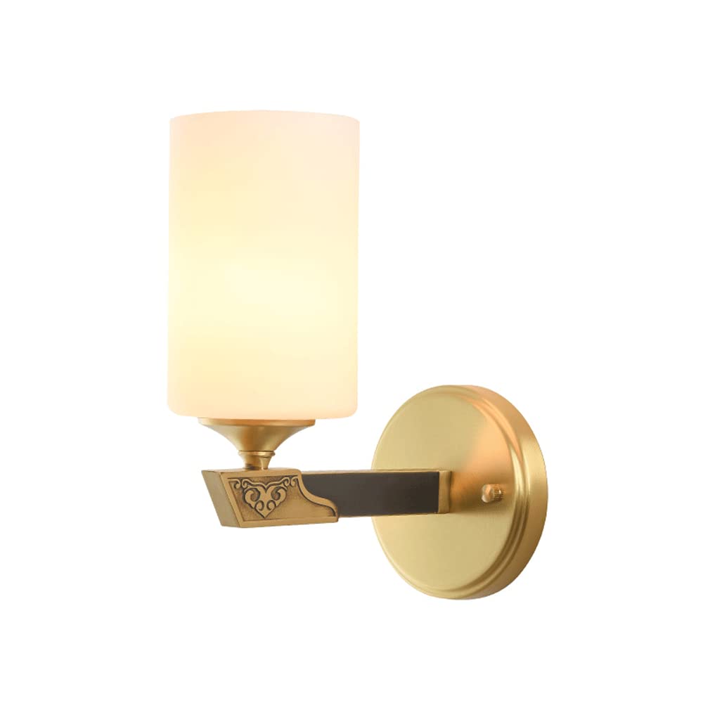 FYZDLAOR Glass Wall Sconce,Brass Wall Sconces Lighting for Hotel,Bedside,Restaurant,Living Room Bathroom Bedroom and Hallway Wall Sconce Lighting(E27)