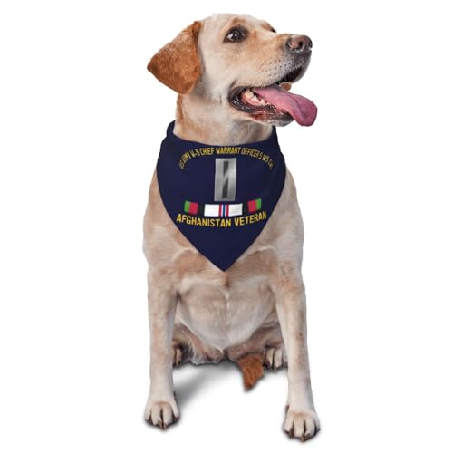 US Army W-5 Chief Warrant Officer 5 W5 CW5 Afghanistan Veteran Dog Scarf Pet Bandana Cat Pet Bibs