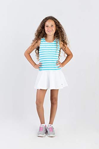 EMZA - Mädchen Tennisbekleidung (Türkis+Weiß, 140-146) Cover