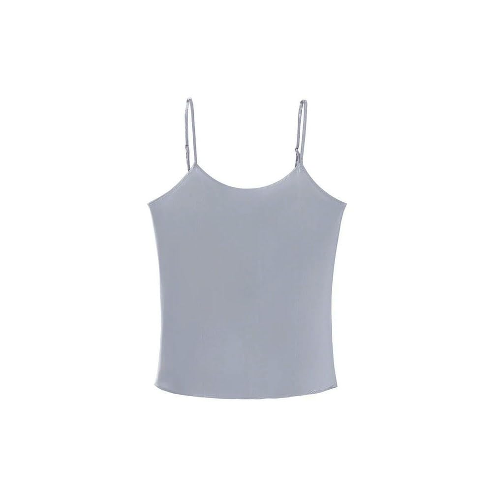 QXDZSW Camisoles pour femme, 19 mm, caraco uni et confortable, t-shirts basiques printemps-été, blanc, rose, beige