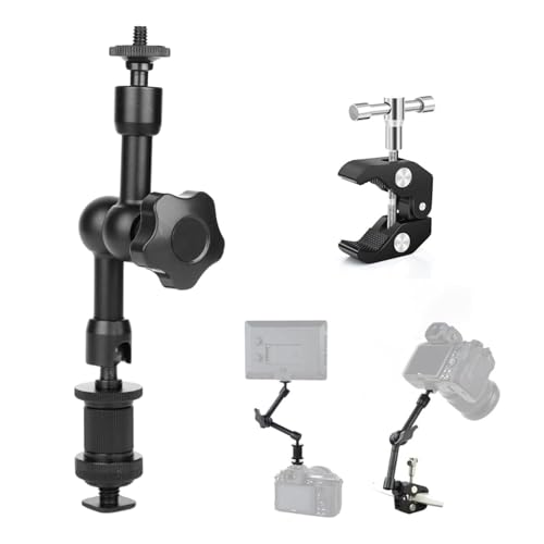 Image of PHOTOMAX Magic Articulating Adjustable Arm with 1 /4 inch Tripod Screw Super Clamp for DSLR Camera, LCD Monitor, LED Lights, Flash Light, Microphone (7 inch Articulating Arm with Crab Holder)