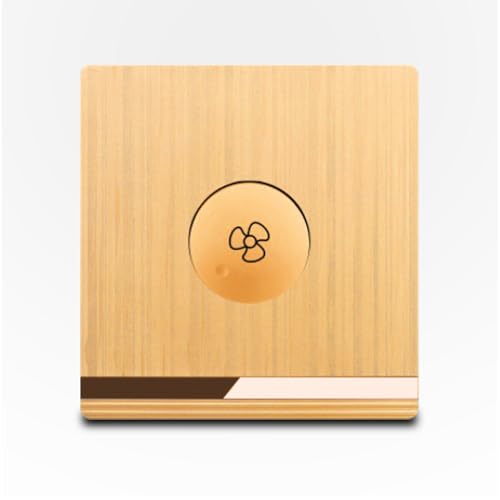 3x3" Golden Smart Fan Speed Control Switch – Adjustable Ceiling Fan Speed Regulator, Wall-Mounted Speed Controller for Ceiling Fans, Ventilation Systems